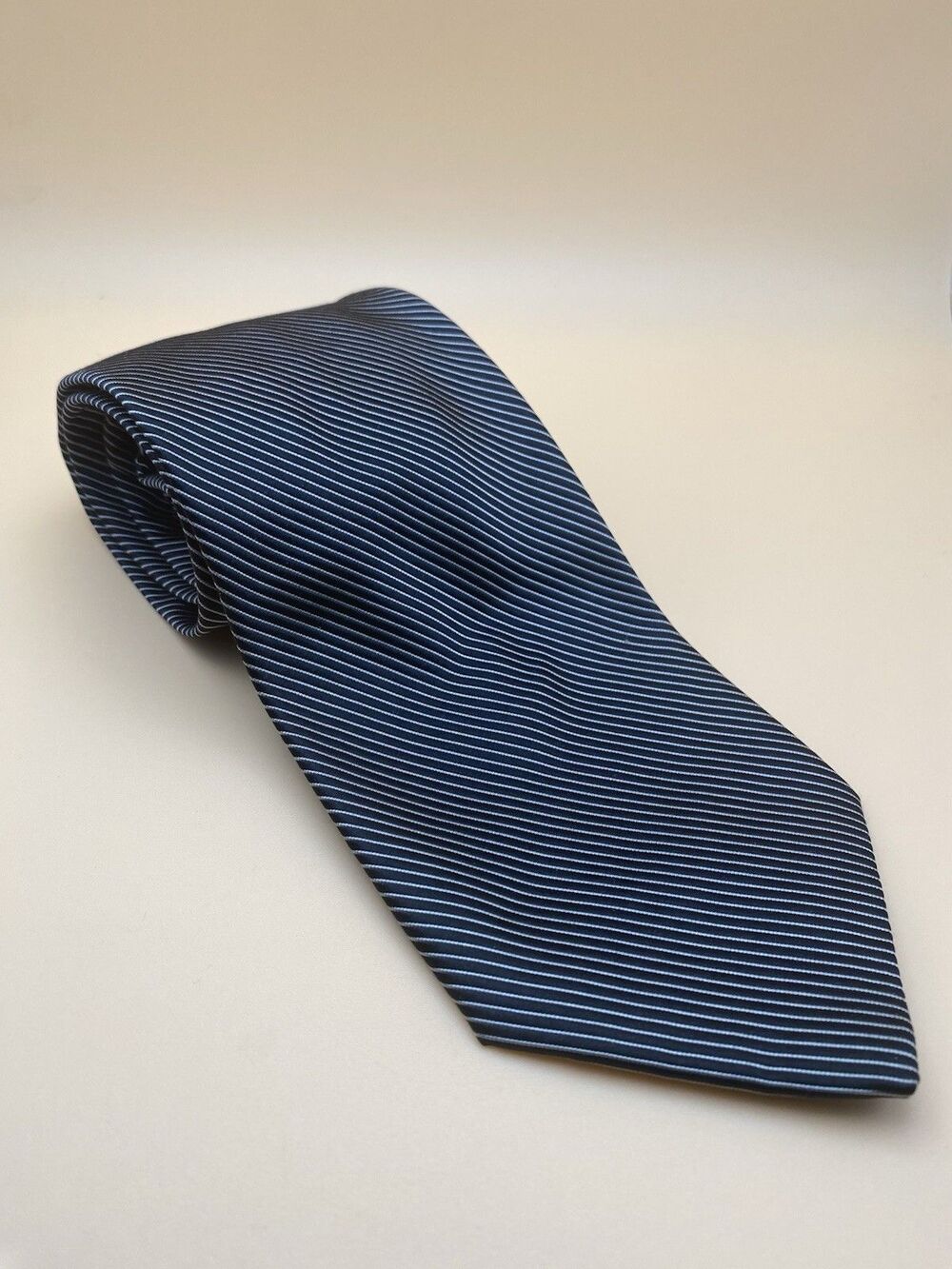Fumagalli's 100% Silk Striped Tie Handmade in Spain Black & White Necktie
